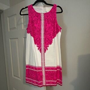 Lilly Pulitzer hot pink and white dress